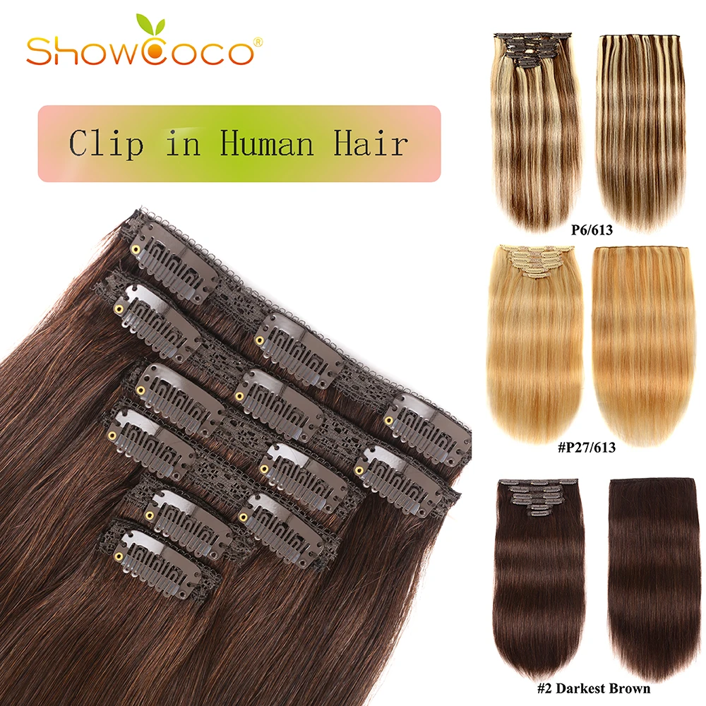 

Silky Straight Hair Extensions Clip In 6 Pieces Set Remy Hair Clip In Human Hair Extensions 80g 100g Showcoco Clip In Extensions