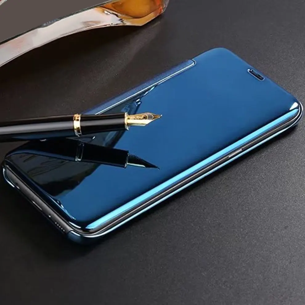 

2 Pcs Smart Window Mirror Surface Protective Cover Intelligent Auto Sleep Awake Flip Type Hard Shell Mobile Phone Case Holder