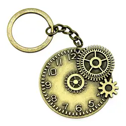 1 шт. цепочка для ключей шестерни часы принадлежности Прямая поставка оптовая продажа 45x42 мм Кулон Античная бронза