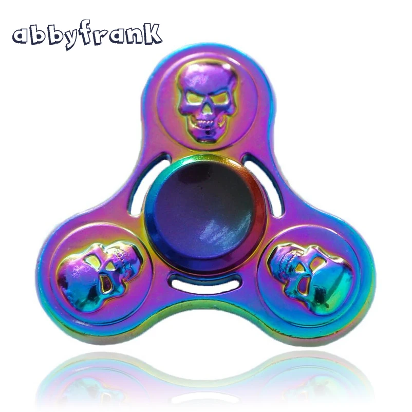 rainbow skull fidget spinner