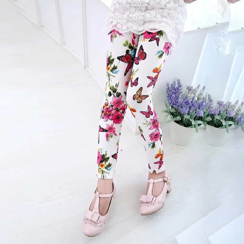 

Girl Leggings Pants Printed Stretch Trousers Girls Spring /Autumn Kids Girls Leggings 2-14Y 6 Color Girls Pants