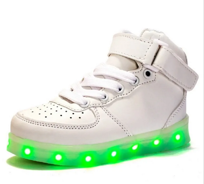 Детская Обувь с подсветкой светящиеся Обувь для мальчиков Обувь для девочек зарядка через USB Обувь Повседневное LED Обувь дети светящиеся Спортивная Обувь Zapatillas - Цвет: 17