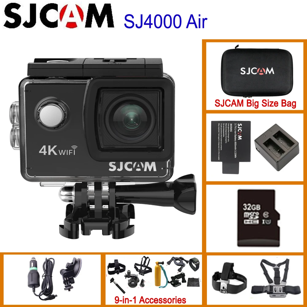 Экшн камера SJCAM SJ4000 AIR 4K 30fps набор микросхем Allwinner 1080P 60FPS WiFi Sport DV 2 0 &quot