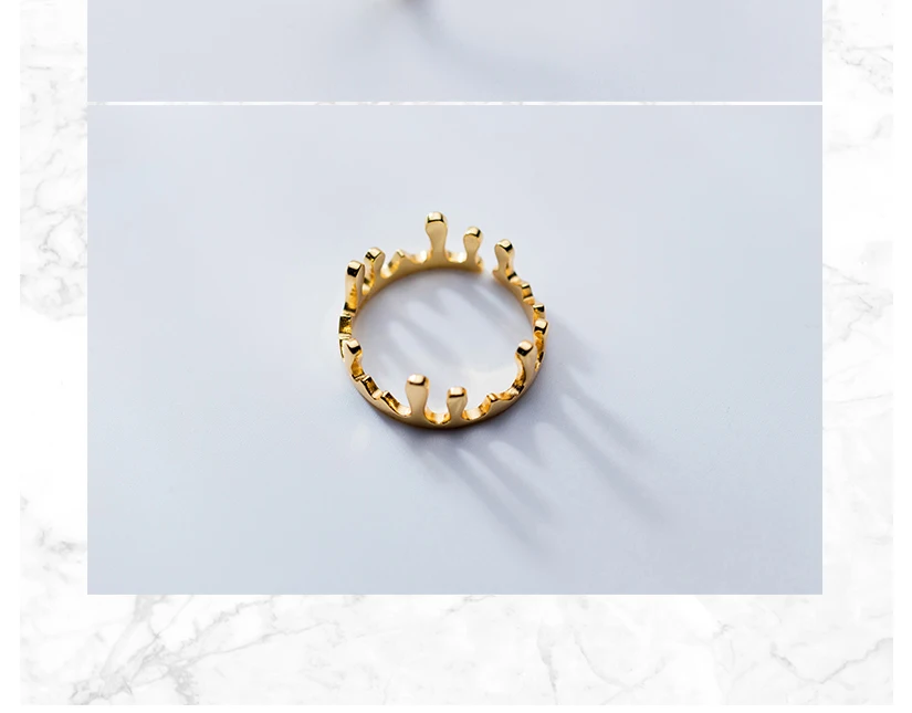 2019 New Fashion Sterling Silver Waterdrop Crown Rings Gold Color S925 Open Ring For Women Girls Lady Jewellery Bijoux Gifts (7)
