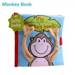 Животного Стиль обезьяна новорожденных детские игрушки Обучение Обучающие Детские Тканевые книги милый ребенок Ratteles мобильных Juguetes Bebe Para