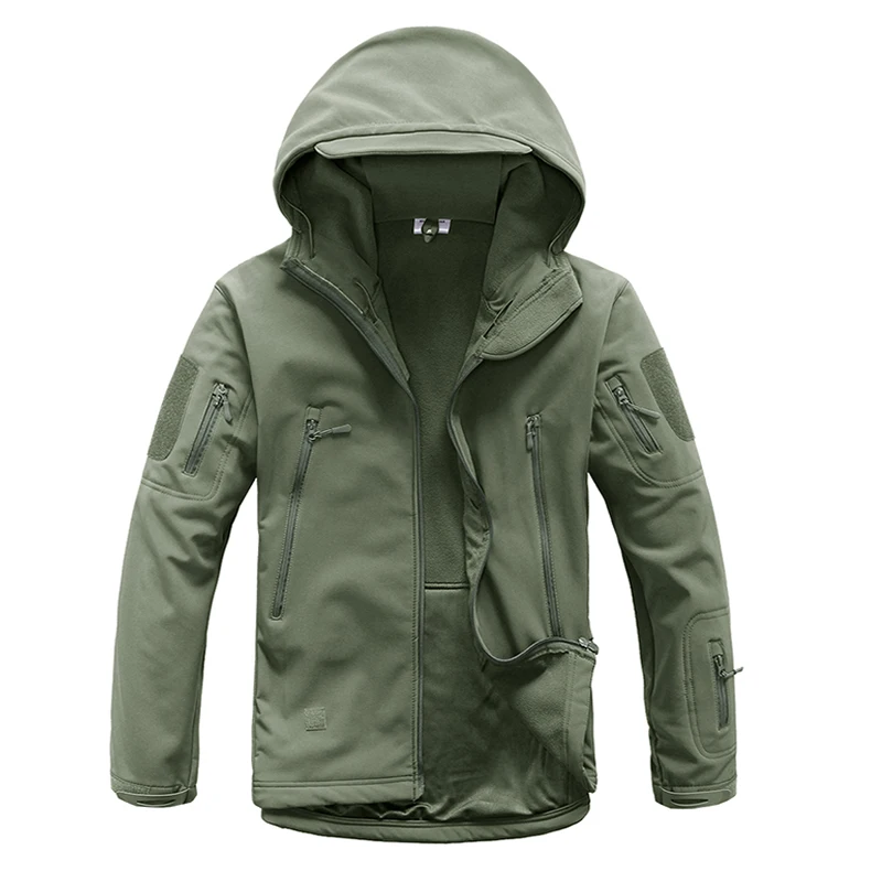 TACVASEN армейская камуфляжная куртка, пальто, Мужская тактическая куртка, флисовая водонепроницаемая куртка, флисовая ветрозащитная военная одежда для охоты