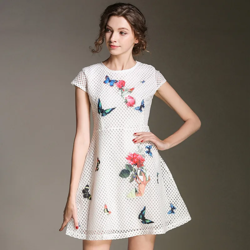 2018 New Spring Summer Fashion Europe Style Women's Clothing Flowers