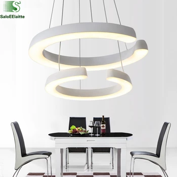 

Modern 2 Acrylic Circle Rings Led Chandelier Lustre luminaria Led Chandelier Lighting Pendant Fixtures Household Lighting