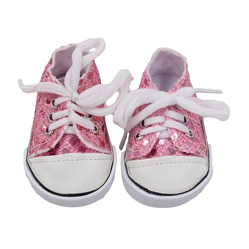 Кукольная обувь лидер продаж Популярная парусиновая обувь для девочек куклы 7,5 см кроссовки ручной работы с блестками обувь для Аксессуары для детской куклы