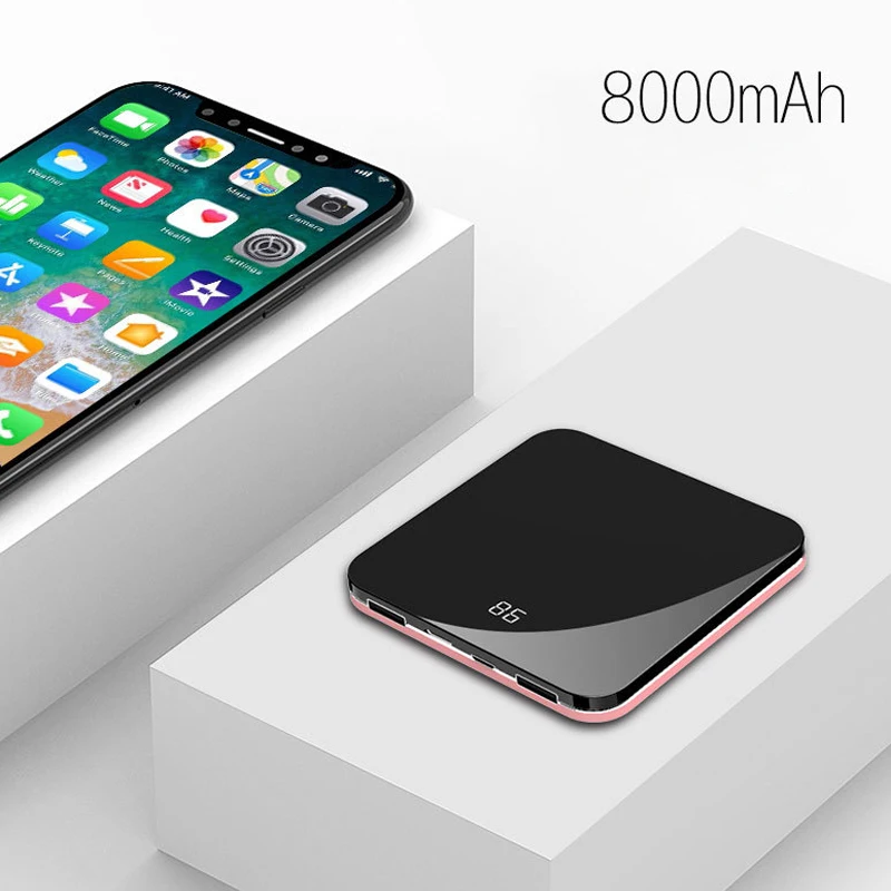 ЖК-экран mi ror mi ni power Bank 8000 мАч ультратонкий портативный внешний аккумулятор power bank Быстрая зарядка для iPhone Xs Max Xiaomi mi