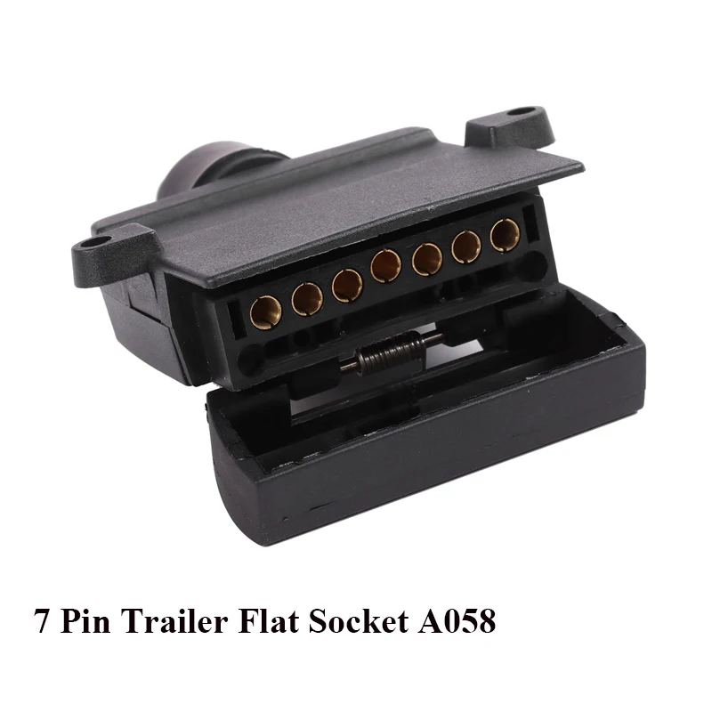 

Car Accessories- 7Pin Plastic Connector with Rubber End 7 Pin Flat Plug for Truck Trailer Caravan RV