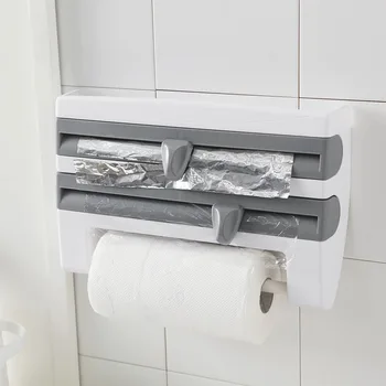 

Home Kitchen Film Sauce Bottle Storage Rack Paper Dispenser Preservative Film Rack Kitchen Accessory