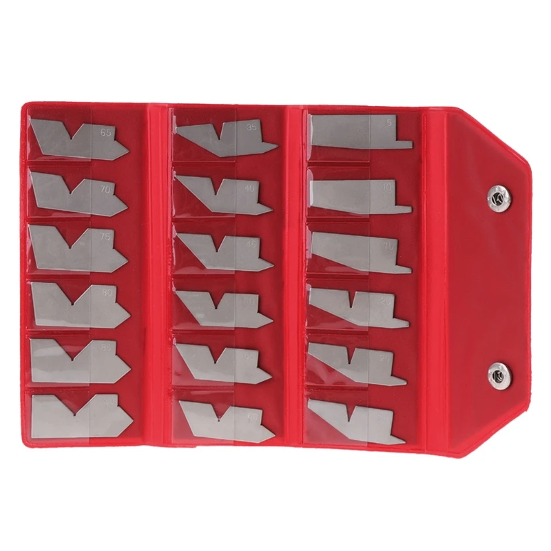 Stainless Steel Angle Gage 18pcs Set Inspection Gauge Machinist Toolin