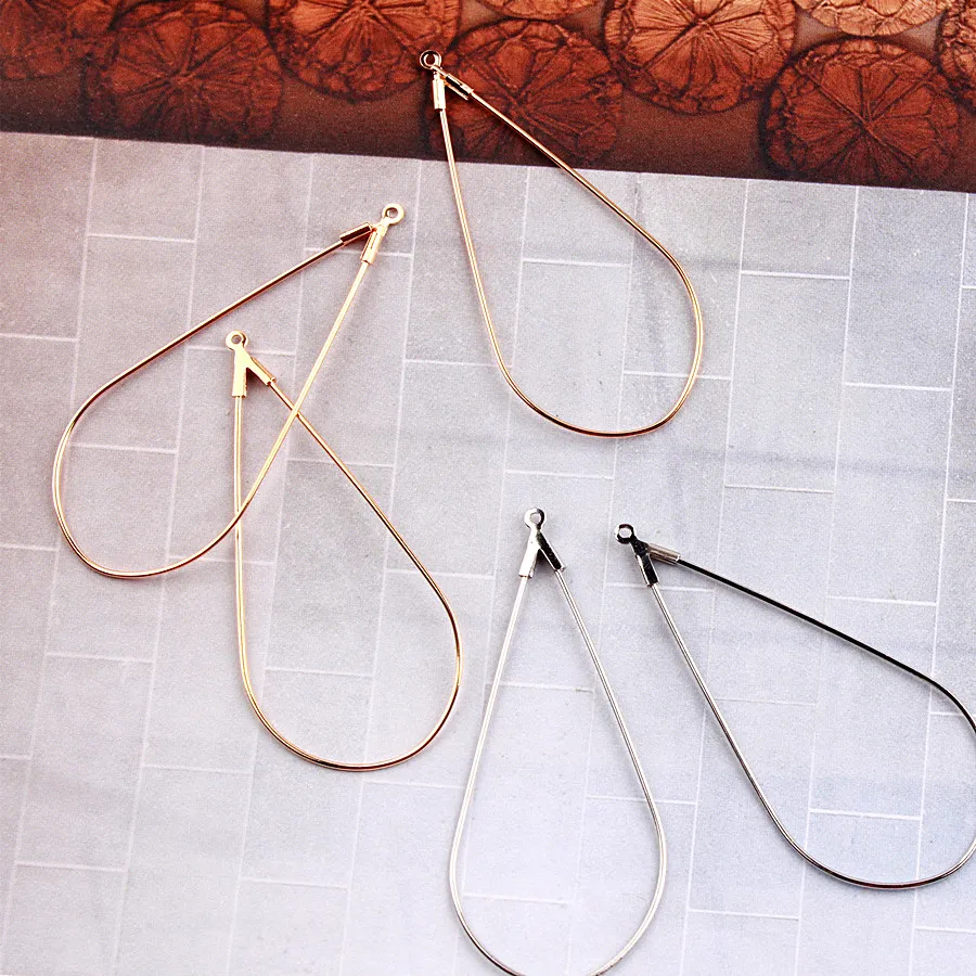 

4pcs Gold Sliver Waterdrop Earrings Eardrop Pendant Findings Diy Ear Stud Necklace Bracelet Charm Jewelry Accessories AC777