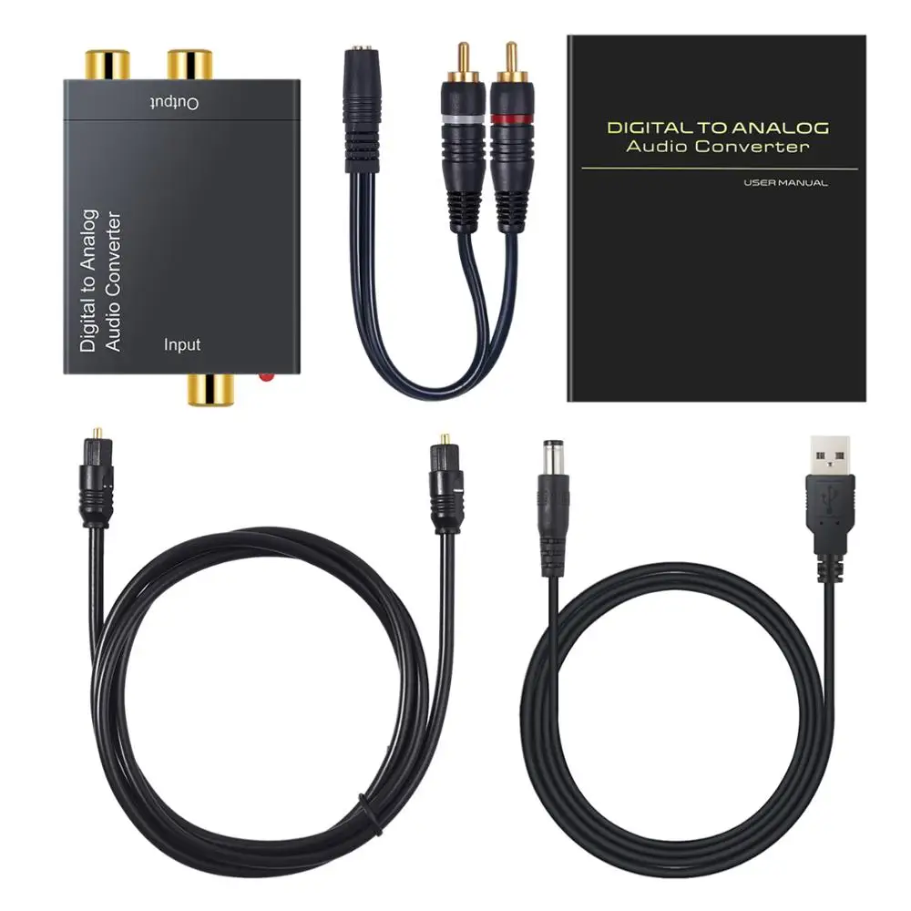 Neoteck цифро аналоговый аудио конвертер с 3 5 мм до 2 RCA кабель коаксиальный