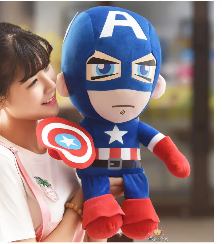 

1pc 62cm big size Captain America Batman Iron Man spiderman superman hero plush doll boy birthday gift funny stuffed toy