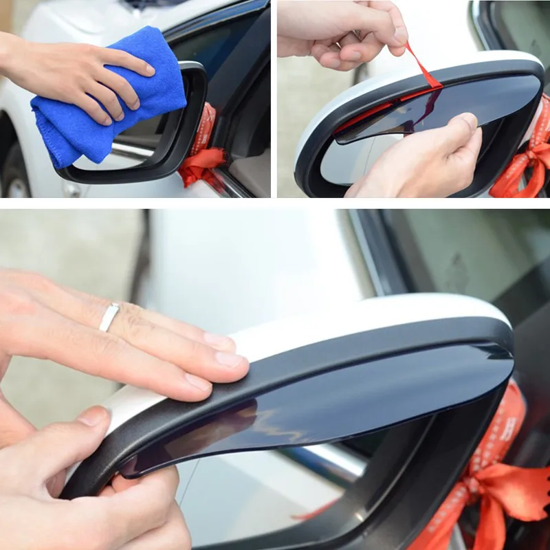 

2pcs Car rearview mirror rain eyebrow stickers accessories for volkswagen golf 5 mini countryman r60 bmw x5 ford kuga 2017