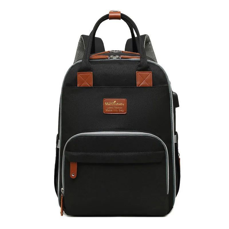Сумка для подгузников для мам, сумка для детских колясок, Большой Вместительный рюкзак для мам, сумка для кормления, сумка для пеленок - Цвет: black
