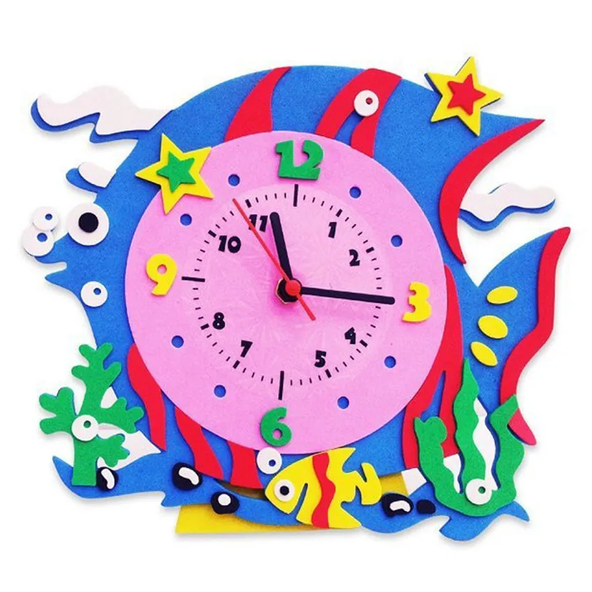 Tofoco 3dパズルクロック漫画動物diy手作り学習時計キットパズル子供美術工芸教育ギフトおもちゃ子供のため Toys For Kids 3d Puzzlepuzzle Kids Aliexpress