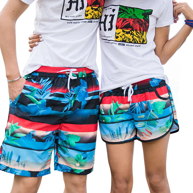 2018 Summer Fashion Couple Shorts Hawaii Board Shorts Lovers Beach Men