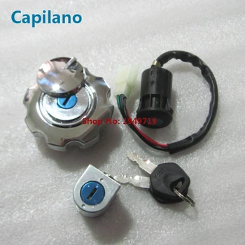 

motorcycle CG125 electric ignition switch lock set electric steering lock with fuel tank cap cover for Honda 125cc CG 125