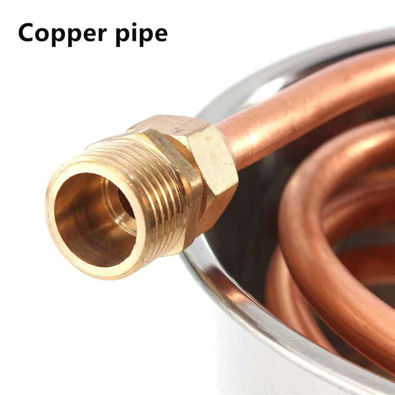  35L Copper Moonshine Alcohol Whisky Water Distiller Stainless Boiler Home Kitchen Brewing +Thumper  - 4000003893797
