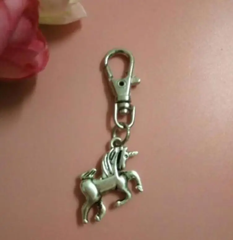 Duplex Unicorn Fashion Vintage Pendant Charm Rotation Lobster Buckle Fit Keychain DIY Key Chains Jewelry Accessories | Украшения и