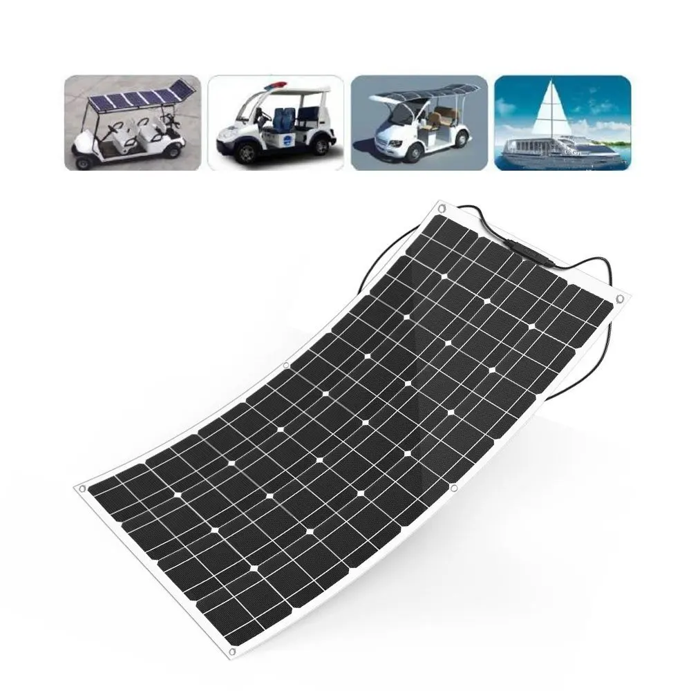 Комплект солнечных батарей домашняя система зарядное устройство 12 В монокристаллический солнечный элемент модуль полугибкая солнечная панель 100 Вт 200 Вт 300 Вт 400 Вт