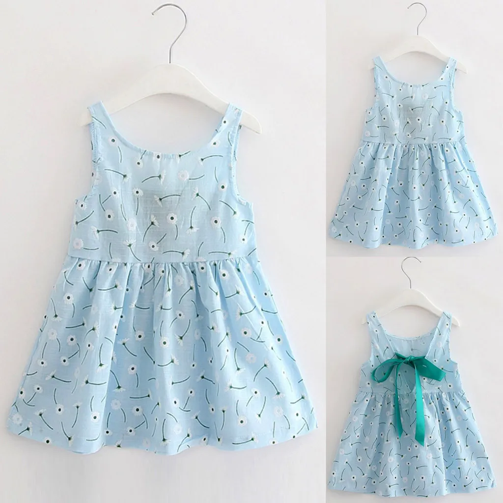 

2019 Toddler Girls Summer Princess Dress Kids Baby Party Wedding Sleeveless Dresses Cute Cartoon Printed Baby Girl Clothes Dress