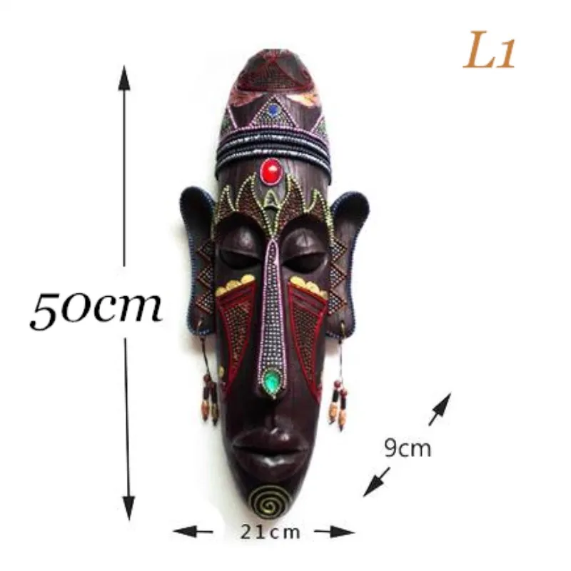 Африканские фигурки, маска, подвесная, креативная, бытовая, KTV, баров, крыльца, украшение, изделия из смолы, винтажное, религиозное, украшение для дома - Цвет: As picture shown