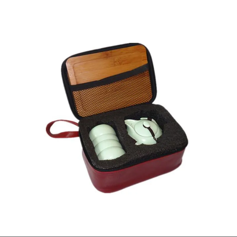 1 pot 2/4 cups Travel Bag Ding kiln tea Sets portable travel tea set,quick cup,TeaPot Kettle,Gaiwan.kung fu set