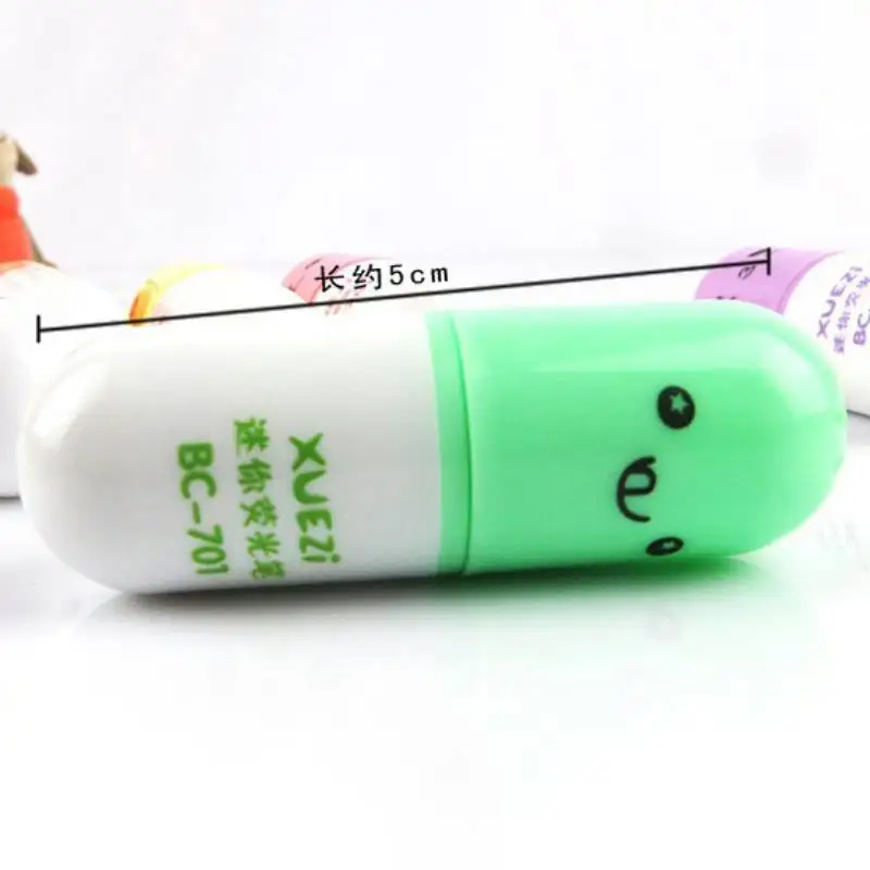 6 шт./лот капсулы хайлайтер витамин таблетки маркер для выделения цветные ручки канцелярские офисные школьные принадлежности милые хайлайтер ручки