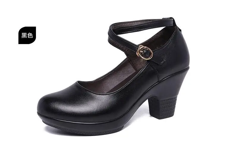 Новинка года; модные женские туфли-лодочки на высоком каблуке; женская обувь для работы; туфли-лодочки на платформе для танцев; женская обувь из натуральной кожи; mary Jane