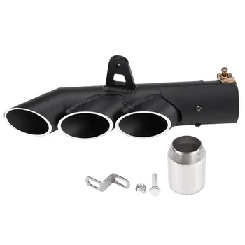 

Motorcycle Three-outlet Exhaust Muffler Tail Pipe Tailpipe Tip Universal for pipe diameter 51mm/2inch Most Motorcycles CarString