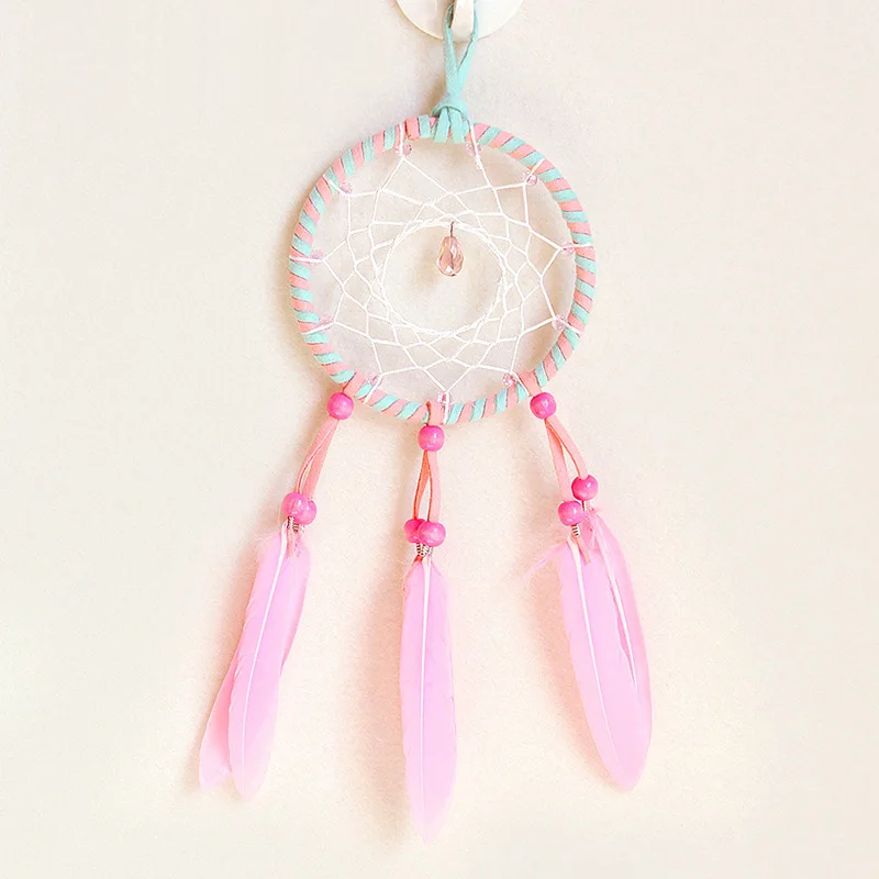 

MEMOSTO Handmade crystal pink Korean velvet dream catcher gift fengling garden decoration crafts birthday girls gif