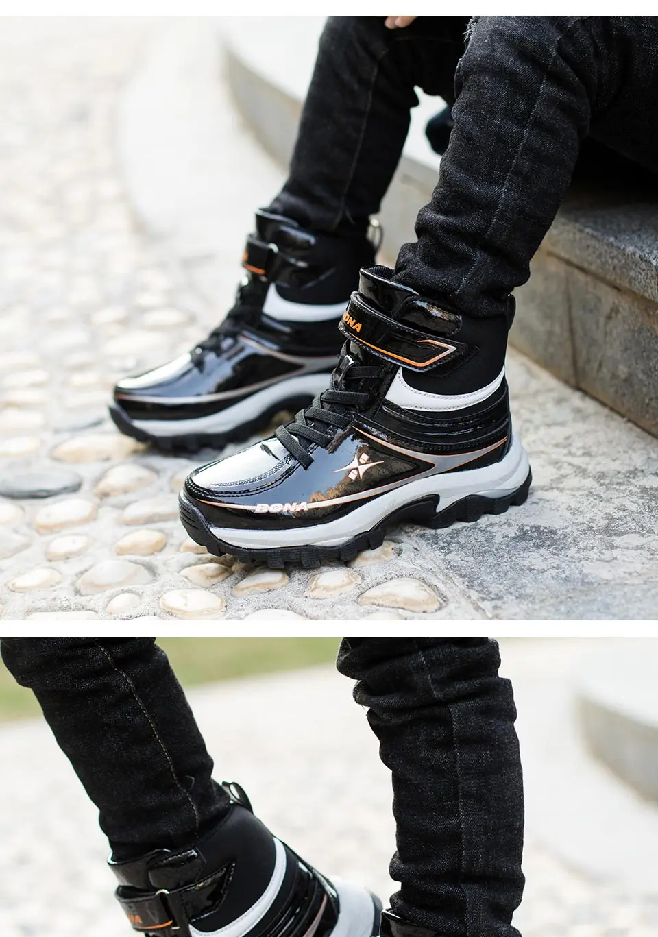 BONA/Новое поступление; детские ботинки в классическом стиле; Зимняя Обувь На Шнуровке Для мальчиков; ботильоны из синтетического материала для девочек; удобная обувь;