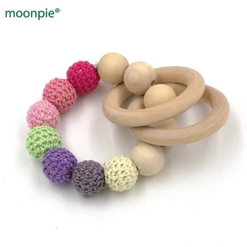 

Eco-friendly nursing toy, teething toy, eco baby teether,fade pink grey cream Baby gift Learn the colour shower toy NT004