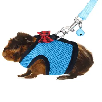 

Guinea Pig Harness and Leash-Soft Mesh Small Pet Harness with Safe Bell No Pull Comfort Padded Vest for Guinea Pig Hamster Rats