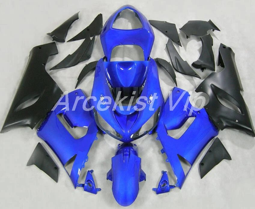 4 подарка ABS Обтекатели комплект подходит для kawasaki Ninja ZX6R 636 2005 2006 6R 05 06 ZX-6R Обтекатель Набор черный синий хороший