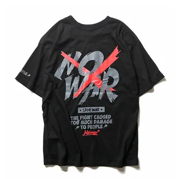 

NO WAR Printed T-Shirt New Summer Anti War Tshirts Mens Hip Hop Casual Short Sleeve Tops Tees Streetwear T-Shirts