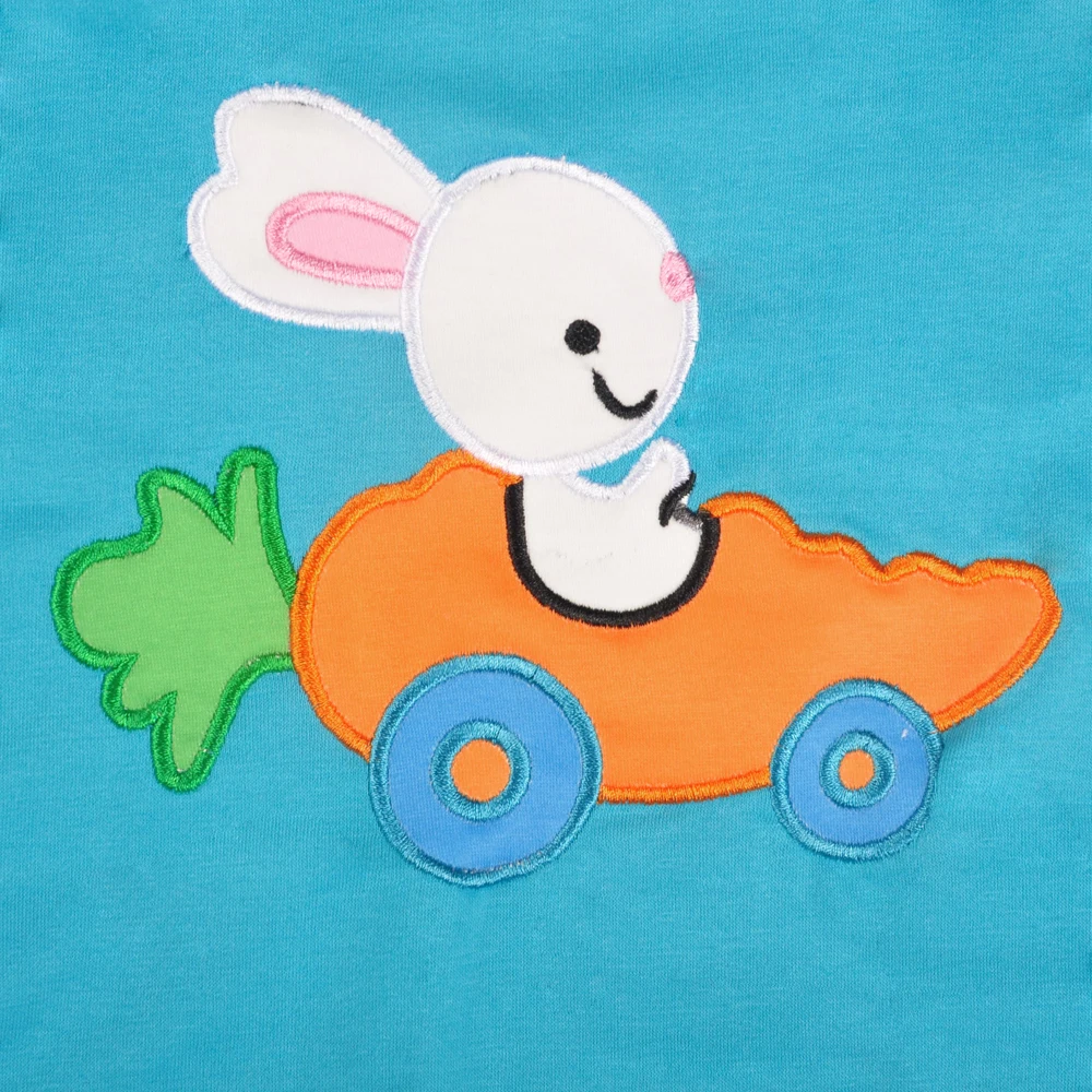 Пасхальный детский эксклюзивный комбинезон с короткими рукавами,, детская одежда с аппликацией в виде кролика, однотонные комбинезоны для новорожденных