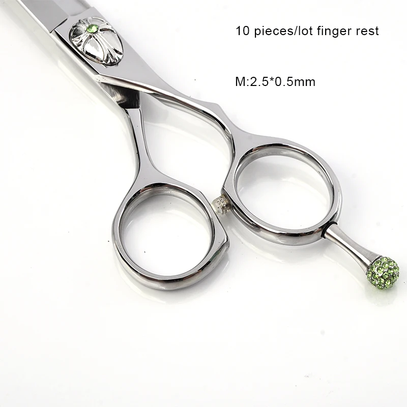 

10 pieces/lot Rhinestone Removable Finger Rest Scissors Tang Tail Nail Clavo De Cola Hairstyling Tools Parts M:2.5*0.5mm