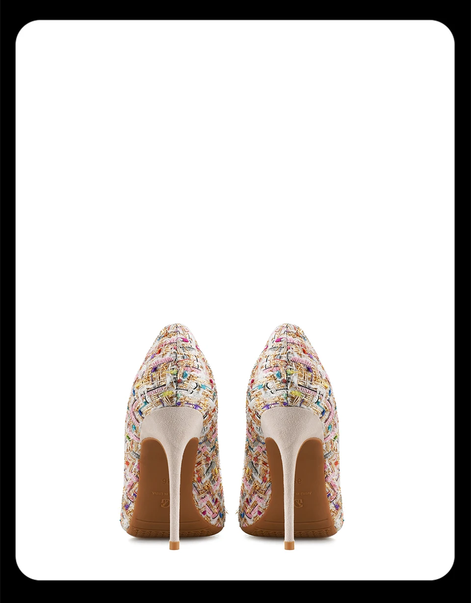 GOXEOU/ г. Новая Летняя женская обувь на высоком каблуке с острым носком из шерсти с узким носком размеры 32-46
