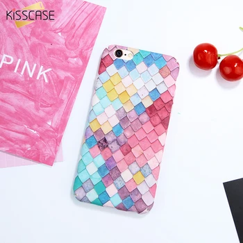 KISSCASE Fashion Colorful 3D Scales Phone Cases For iPhone 6 6s 7 Case Korean Girls Mermaid Cover For Apple iPhone 7 6 6s Plus