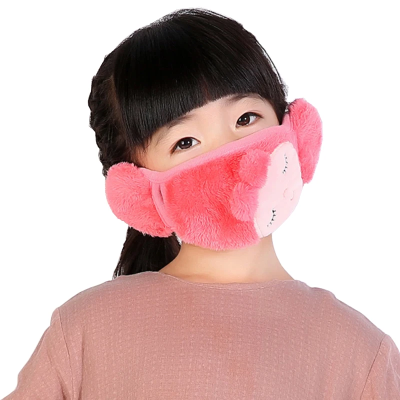 

1Pcs Fashion 2 in 1 Mouth Mask Protect Ears Earmuff Mask Protection Windproof Anti-Dust Anti-fog Mouth Face Mask for Kids
