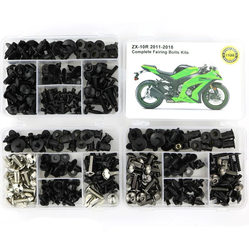 

Complete Full Fairing Bolt Kit Steel Fairing Clips Nuts For Kawasaki Ninja ZX10R ZX-10R 2011 2012 2013 2014 2015 2016 2017 2018