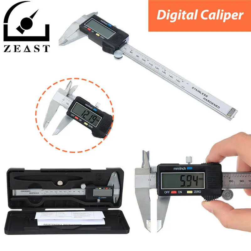 

150mm Digital Electronic LCD Steel Stainless Ruler Gauge Caliper