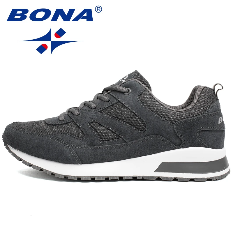 BONA New Basic Style Men Running Shoes Outdoor Activities Jogging Shoes Suede Mesh Sneakers Comfortable Athletic Shoes For Men52