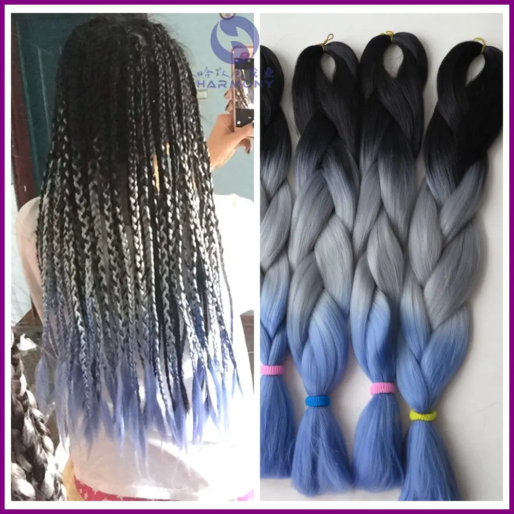Free Shipping 10packs 24 100g Syntheic Ombre Jumbo Braids Black