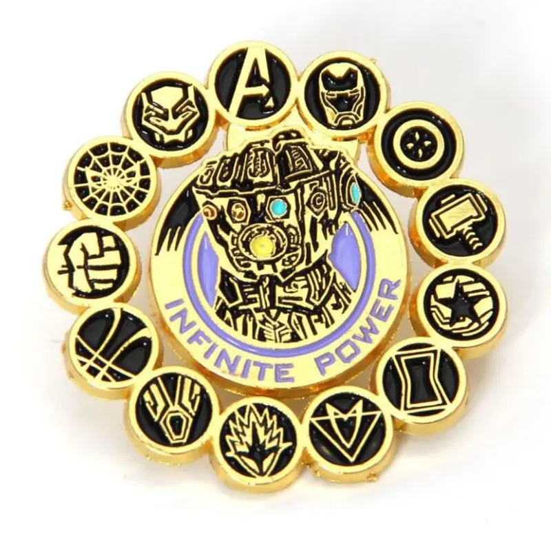 

Avengers 4 Endgame Thanos Infinity Gauntlet Power Cosplay Badge Metal Brooch Pin